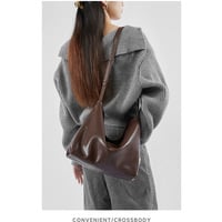 Genuine Leather Womens Fashion Shoulder Bags Large Tote Bag Retro Purse Handbag Brown - Thumbnail 1