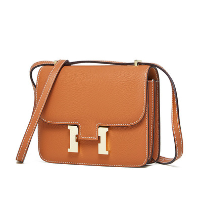 Genuine leather women shoulder purses and handbags orange - Thumbnail 1