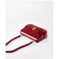 Genuine Leather Women Fashion Handbags Wallet Tote Bag Shoulder Bag Red - Thumbnail 4