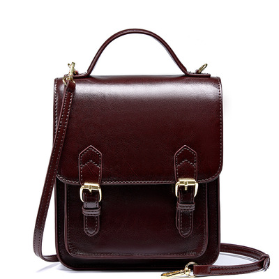Genuine leather women backpack brown - Thumbnail 4