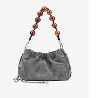Genuine Leather Fashion Hobo Bags Large Purse and Handbags Grey - Thumbnail 1
