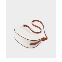 Genuine Leather Women's Evening Handbag Satin Shoulder Bag Purse White - Thumbnail 3