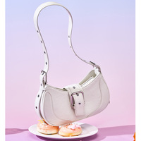 Genuine Leather Hobo Purses and Handbags White - Thumbnail 2