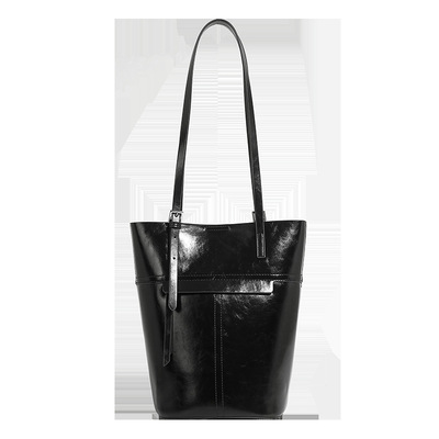 Genuine leather hobo purses and handbags black - Thumbnail 2