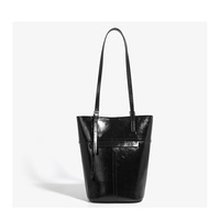 Genuine Leather Hobo Purses and Handbags Black - Thumbnail 1