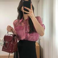 Genuine Leather Korean Ins Women Backpack Red - Thumbnail 2