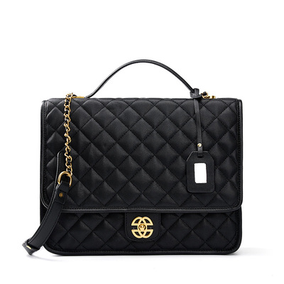 Genuine leather crossbody purses for women handbag and backpack black - Thumbnail 1