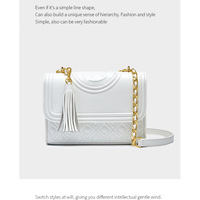 Genuine Leather Women Medium Top Handle Handbags White - Thumbnail 1