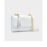 Genuine Leather Women Medium Top Handle Handbags White - Thumbnail 2