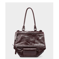 Genuine Leather Ladies' Shoulder Bag Brown - Thumbnail 1