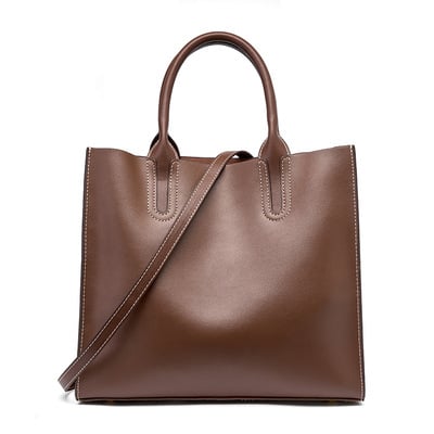 Genuine leather womens handbags ladies purse satchel shoulder bags brown - Thumbnail 3