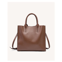 Genuine Leather Womens Handbags Ladies Purse Satchel Shoulder Bags Brown - Thumbnail 3