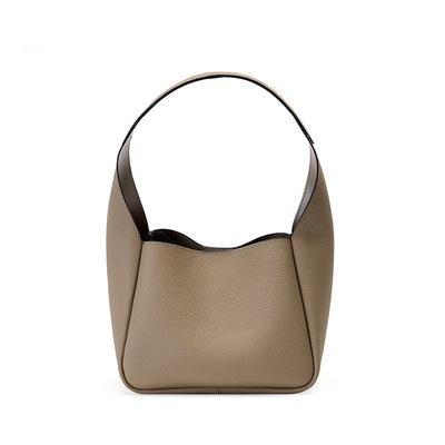 Genuine leather women handbags large shoulder bag leather work bags grey - Thumbnail 2