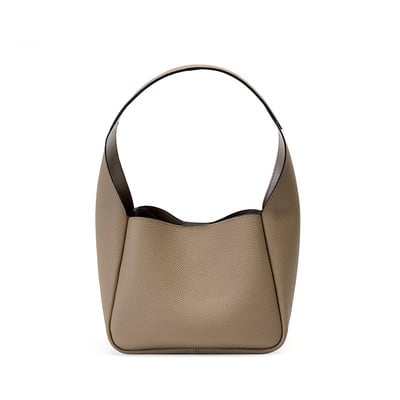 Genuine Leather Women Handbags Large Shoulder Bag Leather Work Bags Grey