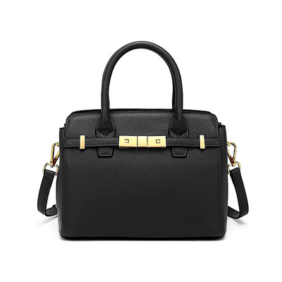 Genuine leather womens purses and handbags shoulder bag black - Thumbnail 1