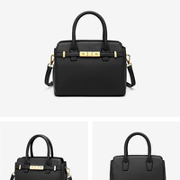 Genuine Leather Womens Purses and Handbags Shoulder Bag Black - Thumbnail 1