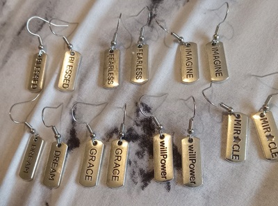 Inspiration Word Earrings