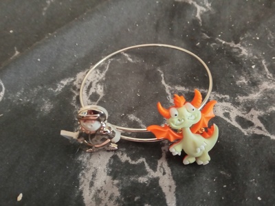 Dragon with Knight Charm Bracelet 