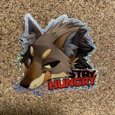 Glitter hungry coyote 3” vinyl sticker 