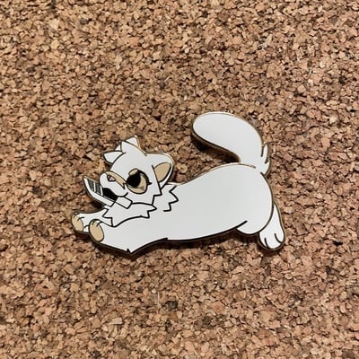 Dangerous mustelid enamel pin