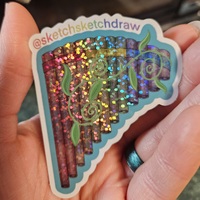 “Pan”Flute Glitter Sticker - Thumbnail 1