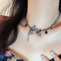 Gothic Fantasy Dragonfly Necklace - Thumbnail 1