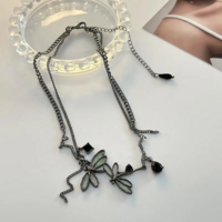 Gothic Fantasy Dragonfly Necklace - Thumbnail 2