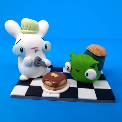 Flipping flapjack miniature original sculpt 