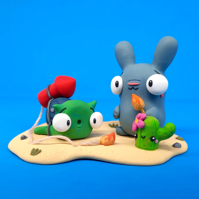 Desert disaster miniature original sculpt 