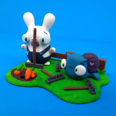 Rake ruckus miniature original sculpt 