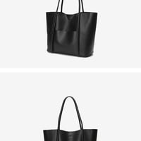 Genuine Leather Women Purses and Handbags Black - Thumbnail 1