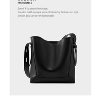 Genuine Leather Shoulder Bags Stylish Hobo Handbags Purses Crossbody Bags for Women Black - Thumbnail 1