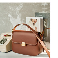 Real Leather Purse for Women Crossbody Bag Brown - Thumbnail 1