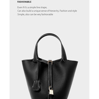 Women Genuine Leather Handbag Shoulder Purse Satchel Tote Crossbody Bag Black - Thumbnail 1