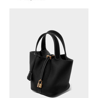 Women Genuine Leather Handbag Shoulder Purse Satchel Tote Crossbody Bag Black - Thumbnail 2