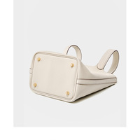 Women Genuine Leather Handbag Shoulder Purse Satchel Tote Crossbody Bag White - Thumbnail 3