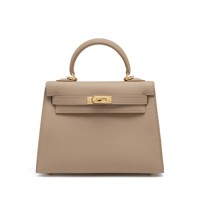 Genuine Leather Satchel Handbag for Women Vintage Handmade Shoulder Bag Grey