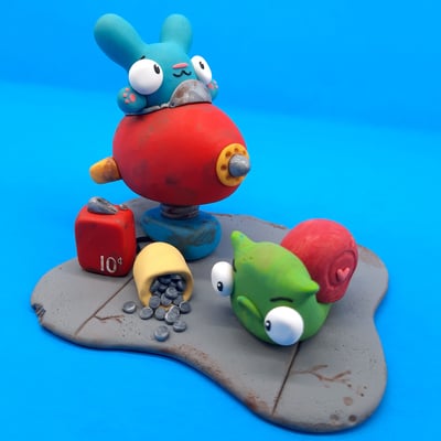 Space hoppers miniature original sculpt 