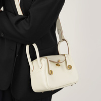 Ladies' Genuine Leather Shoulder Crossbody Bag Lindy Small Bag White - Thumbnail 1