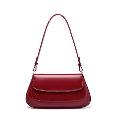 Genuine leather women small shoulder purses and handbags red - Thumbnail 2