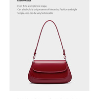 Genuine Leather Women Small Shoulder Purses and Handbags Red - Thumbnail 1