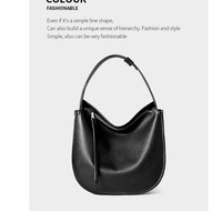 Genuine Leather Satchel Handbag for Women Vintage Handmade Shoulder Bag Black - Thumbnail 1