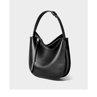 Genuine Leather Satchel Handbag for Women Vintage Handmade Shoulder Bag Black - Thumbnail 2