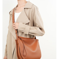 Genuine Leather Satchel Handbag for Women Vintage Handmade Shoulder Bag Brown - Thumbnail 1