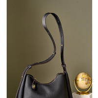 Oversize Genuine Leather Tote Women Weekender Bag Shopper Handbag Black - Thumbnail 1