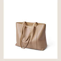 Genuine Leather Large Crossbody Bags Ladies Shoulder Handbags Brown - Thumbnail 1