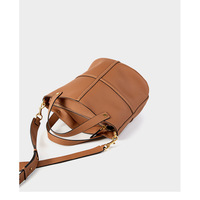 Genuine Leather Tote Bag for Women Top-handle Shoulder Bag Brown - Thumbnail 1