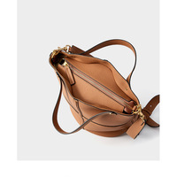 Genuine Leather Tote Bag for Women Top-handle Shoulder Bag Brown - Thumbnail 3