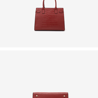 Genuine Leather Purses and Handbags for Women Shoulder Tote Bags Red - Thumbnail 2