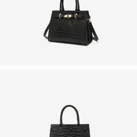 Genuine Leather Purses and Handbags for Women Shoulder Tote Bags Black - Thumbnail 1